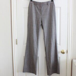 Les Copains Virgin Wool Houndstooth Brown Flare Leg Pants Trousers